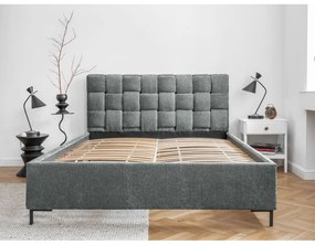 Letto matrimoniale imbottito verde polveroso con rete inclusa 140x200 cm Eve – Miuform