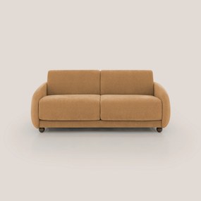 Giglio divano letto scandinavo japandi con materasso H18 cm in tessuto Bouclé impermeabile T07