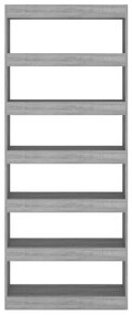 Libreria/divisorio grigio sonoma 80x30x198 cm in truciolato