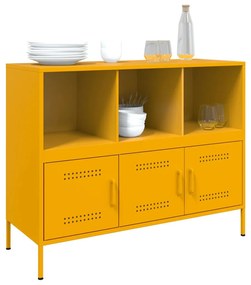 Credenza giallo senape 100,5x39x79 cm acciaio laminato a freddo