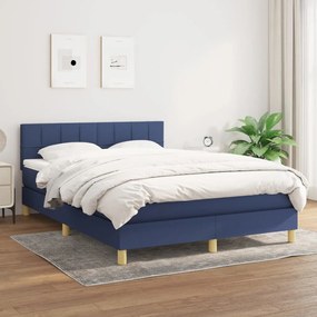Giroletto A Molle Con Materasso Blu 140x190 Cm İn Tessuto /
