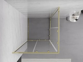 Mexen Exo-S Duo cabina doccia quadrata scorrevole 100 x 100 cm, trasparente, dorata - 8111-100-100-50-00