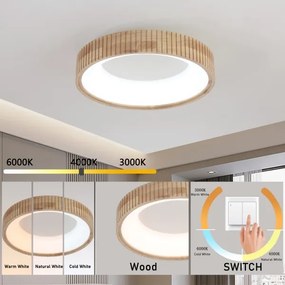 Brilagi - Lampada da soffitto LED FALCON WOOD MODERN LED/30W/230V Ø 45 cm legno