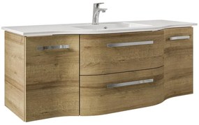 Mobile da bagno sospeso sotto lavabo L 126 x H 48 x P 49.5 cm rovere, 2 cassetti, 2 ante PELIPAL Contea