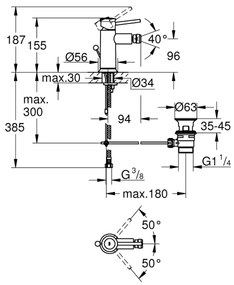 GROHE 23785000 - START CLASSIC Miscelatore per bidet, cromato lucido