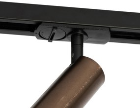 Sistema di illuminazione su binario moderno con 5 faretti bronzo scuro monofase GU10 35 mm - Iconic Jeana Luxe