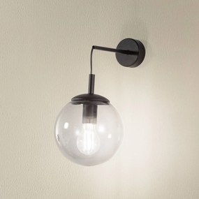 TK Lighting Applique Esme, grigio fumo, altezza 45 cm, vetro, E27