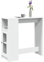 Tavolo Bar con Rastrelliera Bianco 101x40x103,5 cm Multistrato 854364