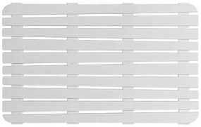 Pedana doccia antiscivolo 80x50 cm bianca con effetto legno in plastica