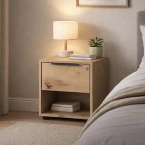 Cassettiera in legno Tikon 36x45h cm con Cassetto e Vano Giorno Rovere