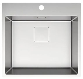 Lavello sopratop 1 vasca DELINIA Michigan M L 51.5 x L 55 cm argento