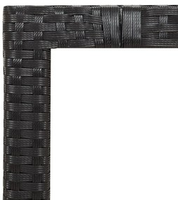 Set bistrò da giardino 5 pz con cuscini in polyrattan nero