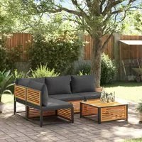 Set Divano da Giardino 5 pz con Cuscini Legno Massello Acacia 3214901