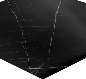 Piano per tavolo quadrato in HPL- effetto marmo Nero 70x70 cm
