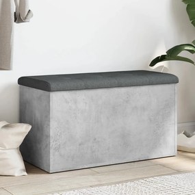 Panca Portaoggetti Grigio Cemento 82x42x45 Cm Legno Multistrato /