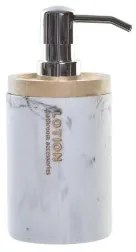 Dispenser di Sapone DKD Home Decor Marmo Bianco Naturale Resina Caucciù Plastica