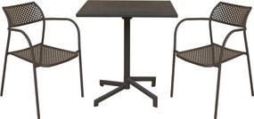 OPERA - set tavolo in metallo cm 70 x 70 x 73 h con 2 poltrone Aviim