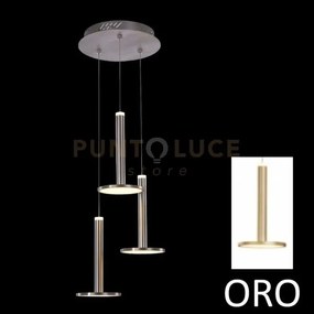 Tua, lampada a sospensione 3 luci, oro opaco, led/27w 3000k 2400lm ...