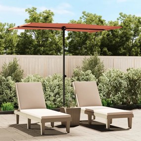 Ombrellone Da Giardino Palo İn Alluminio 2x1,5 M Terracotta /