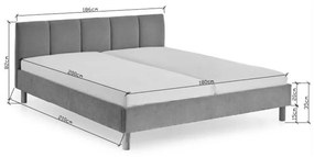 Letto matrimoniale imbottito beige rete non inclusa 180x200 cm Joker – Meise Möbel