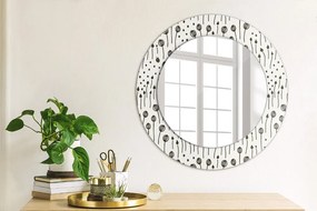 Specchio rotondo stampato Disegno floreale fi 50 cm