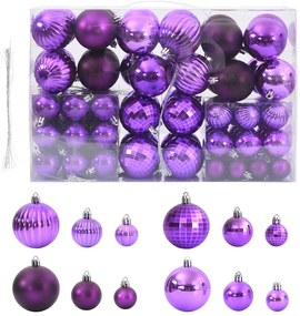 Palline Di Natale 100 Pz Lilla Ø3/4/6 Cm /
