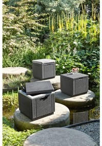 Keter cubo pouf portaoggetti con cuscino grafite