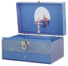 Cofanetto portagioie ballerina carillon azzurro