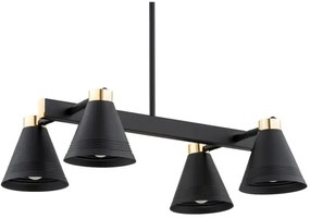 Argon 1774 - Lampadario su palo AVALONE 4xE27/15W/230V nero/oro