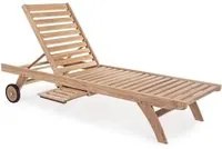 Lettino con ruote in Teak