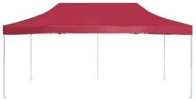 Gazebo Professionale Pieghevole in Alluminio 6x3 m Rosso Vino