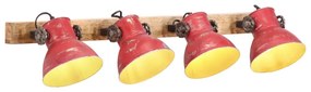 Lampada A Parete 25 W Rosso Anticato 90x25 Cm E27 /