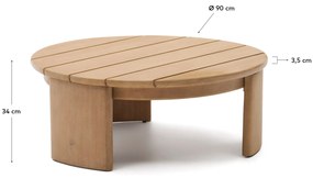 Kave Home - Tavolino da salotto Xoriguer in legno massiccio di eucalipto Ã˜90 cm FSC 100%