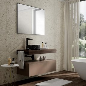 Mobile da bagno sotto lavabo Step taupe opaco L 100.3 x H 30 x P 46 cm 2 cassetti, lavabo non incluso