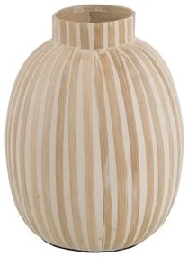 Vaso Bianco Beige Bambù 22 x 22 x 28 cm