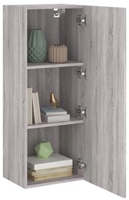 Mobile tv parete grigio sonoma 40,5x30x102 cm legno multistrato