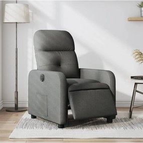 Poltrona Elettrica Reclinabile Grigio Scuro İn Tessuto /