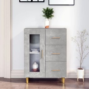 Credenza grigio cemento 69,5x34x90 cm in legno multistrato