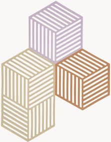 Set di 3 sottobicchieri in silicone Hexagon