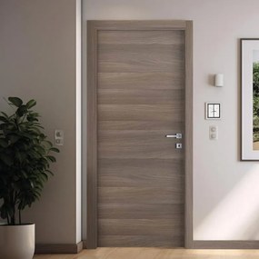 Porta interna a battente Chic in MDF colore marrone, L 70 x H 210 cm, apertura reversibile