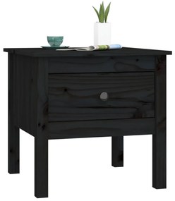 Tavolino nero 50x50x49 cm legno massello di pino