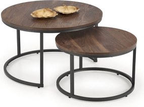 Set di 2 Tavolini da caffè Java in noce/nero
