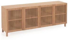 Kave Home - Credenza Beyla 4 ante in legno massello e impiallacciatura rovere 180 x 71,5 cm FSC 100%