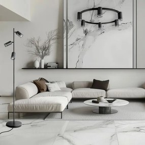 Lampadario a sospensione con filo PARIGI 6xGU10/12W/230V nero