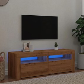 Mobile Porta Tv Con Led Artigianale 120x35x40 Cm Multistrato /