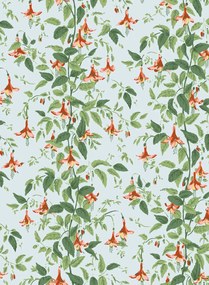Cole & Son Carta da parati Fuchsia - Coral and Leaf Green on Powder Blue