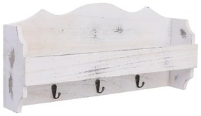 Appendiabiti A Muro Bianco 50x10x23 Cm İn Legno /