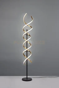 Lampada da terra sequence led spirale metallo ottone e nero 441810208