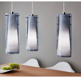 EGLO 90305 - Lampadario sospeso PINTO NERO 3xE27/60W vetro fumé