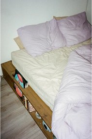 Letto matrimoniale marrone in legno di pino con griglia 180x200 cm Ziggy - Karup Design